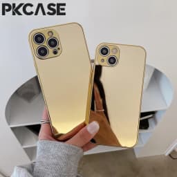 PKCASE Electroplated Mirror Phone Case For iPhone 17 Air 16 15 14 Plus 13 12 Pro Max Shockproof Protective Cover
