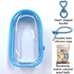 For Mini Labubu Pin For Love V4 Transparent Colorful Protector Case Doll Accessories Plush Doll Display Bag Outdoor Keychain Toy