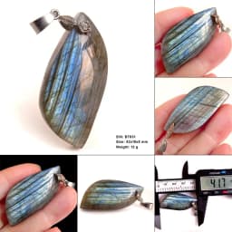 Stone Craft Natural Labradorite Raw Stone Polishing Geometric Shape Crystal Labradorite Pendent Exquisite Natural Training Stone