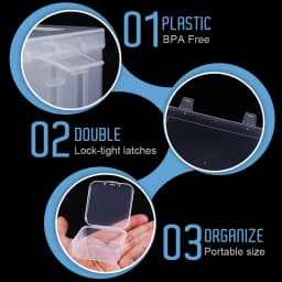 Plastic Organizer Box Small Bead Organizer Cases Mini Clear Bead Storage Container Box with Hinged Lid for DIY Jewelry Supply