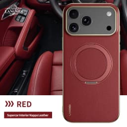 Magnetic Leather for Magsafe Case for iPhone 18 17 Pro Max Air 17Pro 18Pro Ring Luxury Lens Protection Holder Phone Back Cover