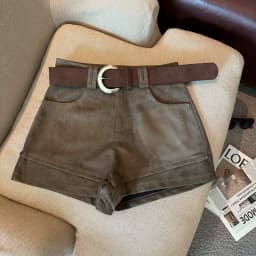 Simple Solid 2026 Autumn Winter Korean Version Versatile A-word Wide-leg Shorts Women's High Waist Casual Fashion Short Pants