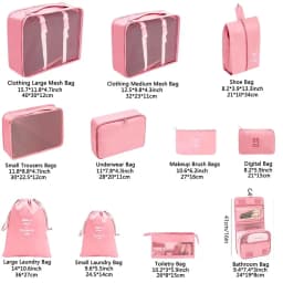 8/9/10/11 Pcs Set Travel Organizer Storage Bags Suitcase Packing Cubes Set Cases Portable Luggage Clothe Shoe Tidy Pouch Folding