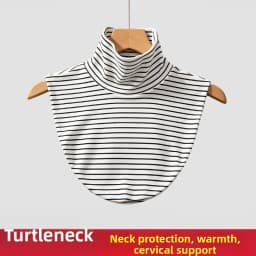 Women's Versatile Stripe Half High Neck Faux Collar Scarf Neck Protection Winter Cold Resistance Autumn Spring Fashion Accessory