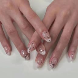 24pcs Baroque Style False Nails with Gold Moon Star Design Almond Fake Nail Patches Wearable Heavy Metal French Press on Nails