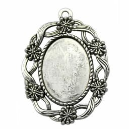 10pcs 18x25mm Inner Size Antique Silver Plated 31 Styles Cameo Cabochon Base Setting Charms Pendant Necklace Findings