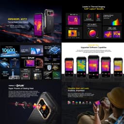 Ulefone Armor 27T + Rugged Phone Thermal Imager 12GB+256GB 10600mAh 6.78'' Android 14 Helio G99 Night Vision 4G NFC Smartphone