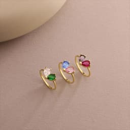 Custom Heart Birthstone Ring Elegant Women Personalized 2 Birthday Stone Anillos Couples Gold Color Jewelry Mothers Day Gifts