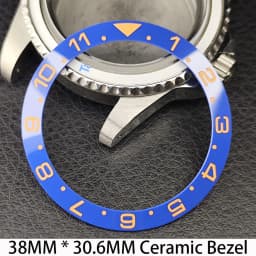 Sloping 38mm * 30.6mm Ceramic/Aluminum Bezel GMT and Diving Watch Insert Fits for 40mm Men's Watch Case Bezel Replacement Insert
