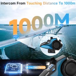 Moman H2E Motorcycle Headset Intercom Eagle Like Motorcycle Helmet Communication System with Dual Chip with HiFi/Music Sharing