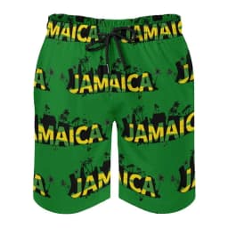 Women's Men's 3d Printed Jamaican Flag Swim Trunks Fashion Summer Beach Surf Board Shorts Quick Dry Sports Gym Short Pants
