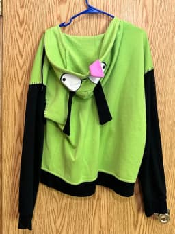Retro Gothic Hip Hop Hoodie Featuring Quirky Patchwork Zipper Hoodie Y2K Men Women Green Casual Cartoon Hoodie Loose Sweatshirt