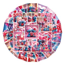 50pcs Disney Cute Stitch Stickers, Cartoon Decoration, Suitable for Laptops, Suitcases, Phones, and Water Bottles