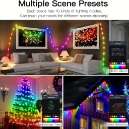 Smart RGB-IC Fairy String Light USB 5V Bluetooth APP Remote Control Addressable Christmas Curtain Garland Light Home Party Decor