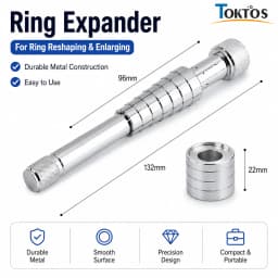 TOKTOS Ring Stretcher Enlarger Tool Jewelry Ring Sizer Expander Rubber Hammer Repair Kit for Wedding Engagement Ring Making