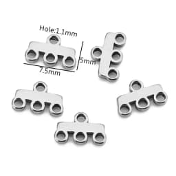 20pcs Stainless Steel Layer Clasp Bails Pendant Loops Drop Connectors 18K Fashion DIY Necklace Bracelet Jewelry Making Supplies