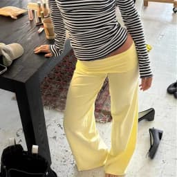 hirigin Women Wide Leg Pants Solid Fold Over Waist Casual Trousers Spring Fall Straight Leg Sweatpants Bottoms Y2K Streetwear