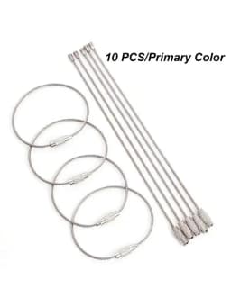 10-piece Stainless Steel Wire Travel Backpack Keychain Luggage Tag Bag Ring Wire Braided Keychain Luggage Tag Ring Tag Holder