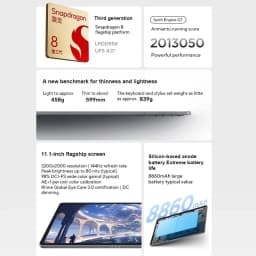 Original Lenovo Xiaoxin Pad Pro GT Snapdragon 8 Gen3 8860mAh Battery 11.1'' 3.2K LCD 144Hz Display CN Version TB710FU 3200×2000