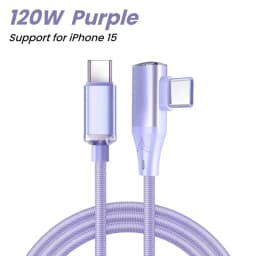 90 Degree Elbow USB C Cable PD 120W Fast Charging Type C To Type C Cable For iPhone 15 Samsung Xiaomi Huawei Charger Data Cord