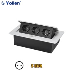 Aluminum Panel EUR/French Bronze Gold(Бронза Bинтажна)/Black/Silver Table Socket 2/3 Way Outlet USB Power Three Power Household