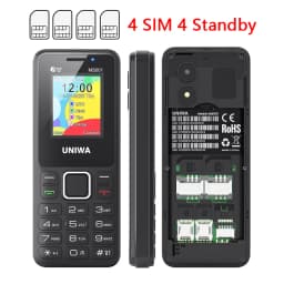 NEW UNIWA MS001 2G Feature Phone 4 SIM 4 Standby Signal Booster Keypad Phone 1800mAh Battery 1.77 inch Senior Elder Cellphone