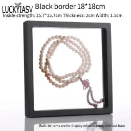 PE Film Black Jewelry Storage Box 3D Packaging Case Gemstone Free Stand Floating Frame Membrane Ring Earrings Necklace Display