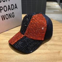 Double Color Scheme Women's Baseball Cap Spring Autumn Rhinestone Caps Fashion Personality Street Hiphop Hats For Female