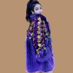 Faux Fur Coat for Women,Sequins Jacket,Covered Button Loose Long Overcoat, Thick Warm Female Clothing,New,High Quality,Winter
