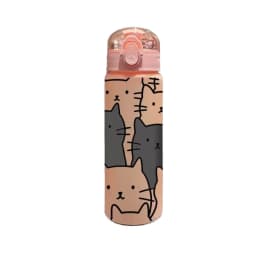 780ML 3D Cartoon Cat Printed Durable Water Bottle PVC-Free, Leak-Proof, Matte Finish, Includes Carry Loop, Perfect for Holidays
