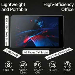 8 INCH T10 M8 Android 8.0 Phone Call Tablet PC 3GB RAM 32GB ROM 3G/4G Call Dual Camera 1920 X 1200 Pixels 10-Core MTK6797