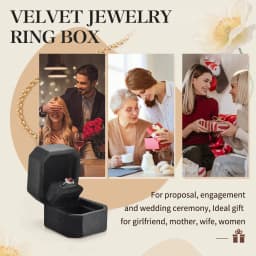 TAIMY Mini Black Velvet Ring Box Personalized Jewelry Case Custom Logo Marry Me Ring Box Marry Engagement Ring Box Jewelry Case
