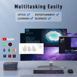 ACEMAGIC AK1PLUS Mini PC - Intel Pentium N5030 Mini PC - 8GB LPDDR4 256GB PCIe M.2 SSD - Mini Computers(4C/4T,Tot 3,1 GHz) - Desktop Computer - WiFi5 - BT4.2