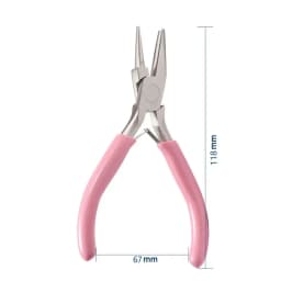 1Pc Pink Professional Round Concave Pliers High Quality Carbon Steel Plier Used for DIY Jewelry Making Manual Jewelcrafting Tool