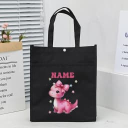 Personalized Kids Library Tote Bag Homeschool Unicorn Rocket with Name Reading Books Bags Children School Bag Kids Birthday Gift