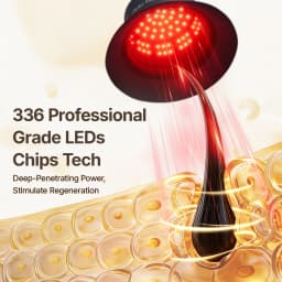Hello Face T100 336 LEDs Red Light Bucket Hat with 660nm & 850nm Infrared for Daily Scalp Care and Home Wellness