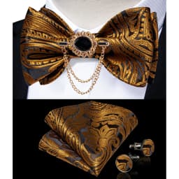 Exqusite Men's Self-tie Bowties Wedding Neck Ties For Man Accessories Cufflinks Hanky Brooch Set Red Black Yellow Blue Bowtie