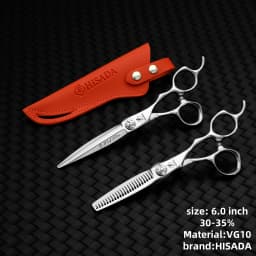 HISADA Hairdressing Scissors Black Suit 6.0 6.5 7.0 Advanced Black Coating Scissors, VG10 Steel Professional Hairdressing Scisso