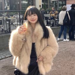 Women Faux Fox Fur Coats Solid Fur Jackets Cotton Linen Haf High Collar Long Sleeves Open Stitch Loose Casual 2026 Autumn Winter