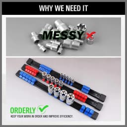 1/4" 3/8" 1/2" Wrench Holders Traight Plastic Universal Socket Organizer Rail Bracket Repair tools Socket Wall Wrench Home Tools