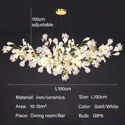 Modern Luxury Ginkgo LED Chandeliers Living Dining Room Home Pendant Lights Hotel Restaurant Decor Elegant Lights Fixture