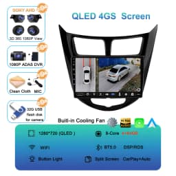 Android 16 Car Radio for Hyundai Solaris Verna Accent 1 2010 - 2016 Multimedia Video Player 2 Din DVD Head Unit Carplay GPS FM