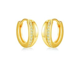 Gold Silver Color Simple Huggies Full Rainbow Zircon Hoops Earring for Women Fashion Drops Piercing Pendiente Ohrringe Jewelry