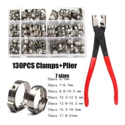 130/80/45PCs Stainless Steel Ear Stepless Clamp Worm Drive Fuel Water Hose Pipe Clamps Clips 1PC Hose Clip Clamp Pliers