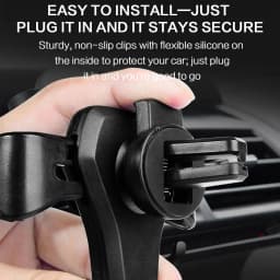 Heavy Duty Gravity Car Phone Mount Air Vent Clip Universal Shockproof Anti Shake Mobile Phone Holder One Hand Quick Pick Place Strong Grip Cradle Stand For Samsung Android Smartphone 360 Rotation Adjustable Easy Installation Secure Fit Car Vent Mount
