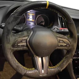 Customized Car Steering Wheel Cover Carbon Fiber Suede Braid For Infiniti QX50 2018-2020 Q50 2018 2019 2020 Q60 2016-2020