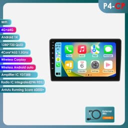 Hizpo CarPlay Android 14 Auto Radio for For Audi A4 B6 B7 S4 RS4 1999-2008 Seat Exeo 4G Car Multimedia GPS 2din Autoradio System