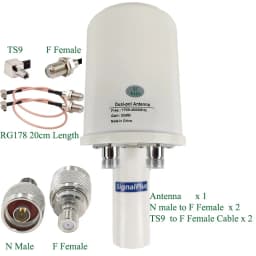 Latest 5G MIMO Antenna Feed 1700-4000MHz 4G 5G LTE External Outdoor Antenna F Female TS9 Cable Adapter 2X32dBi HuaWei ZTE