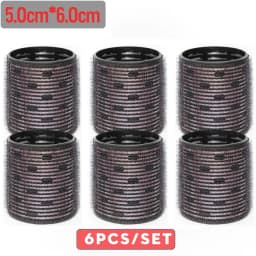 6pcs/set Aluminum Core Thermal Hair Rollers Fast Heating Ceramic Ionic Hook & Loop Air Bang Magic Sleep Curl Bar 60mm 1949