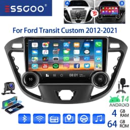 ESSGOO 10" Android 14 Car Stereo Radio For Ford Transit Custom 2012-21 Carplay Android Auto GPS Navi FM WiFi BT RDS Mirror Link